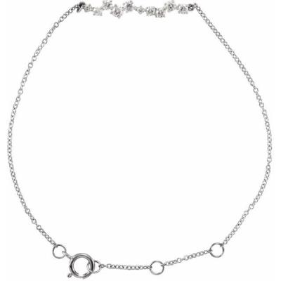 14K White 1/3 CTW Diamond Bar 7" Bracelet