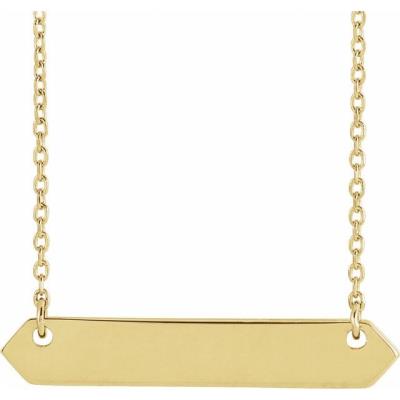 18K Yellow Gold Gold-Plated Sterling Silver 33x6 mm Geometric 16-18" Necklace