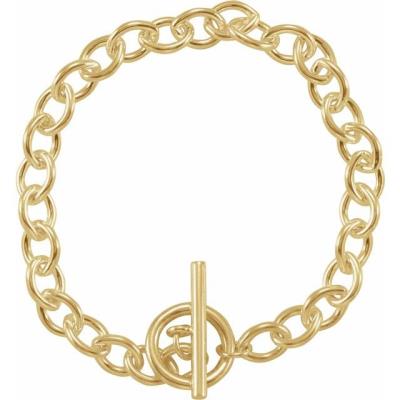 Ladies Yellow-Plated Sterling Silver Toggle 8" Bracelet