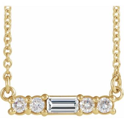 14K Yellow Gold 1/5 CTW Diamond 18" Necklace       