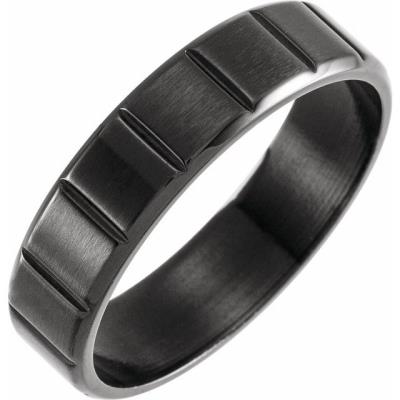 Black PVD Titanium 6 mm Grooved Band Size 11