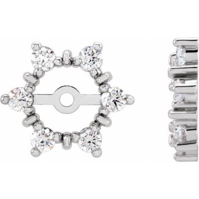 14K White 1/4 CTW Diamond Earring Jackets with 4.7 mm ID