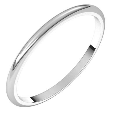 14K White 1.5 mm Half Round Band Size 10.5