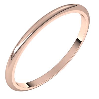 14K Rose 1.5 mm Half Round Band Size 10.5