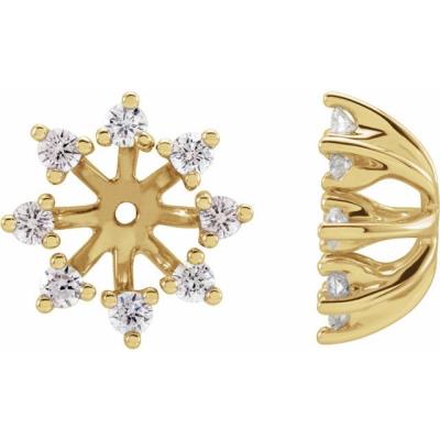 14K Yellow Gold 1/2 CTW Diamond Earring Jackets with 6 mm ID