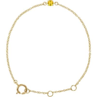 14K Yellow Gold Imitation Citrine Youth Birthstone 4 1/2-5 1/2" Bracelet