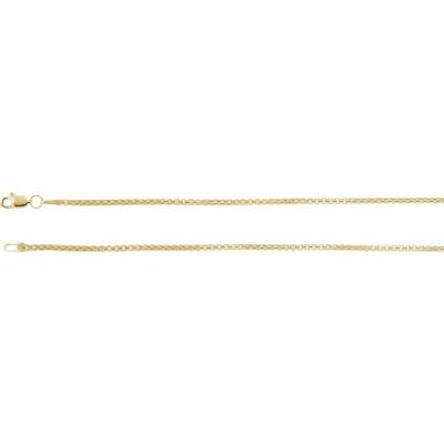 14K Yellow Gold 1.8 mm Rounded Box Chain 7" Bracelet