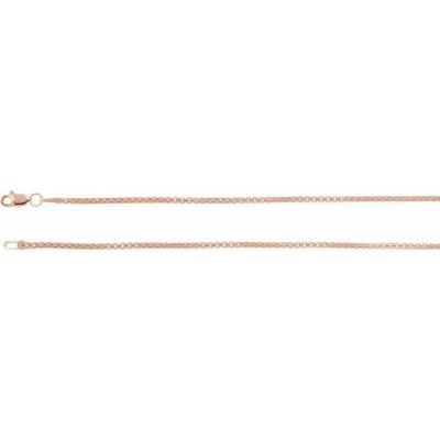 14K Rose 1.8 mm Rounded Box Chain 7" Bracelet