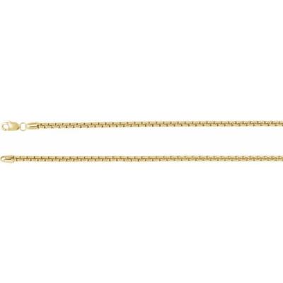 14K Yellow Gold 2.6 mm Rounded Box Chain 8" Bracelet