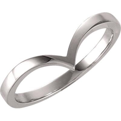 Ladies 14K White "V" Ring