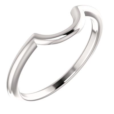 Ladies 14K White Matching Band for 6.5 mm Engagement Ring
