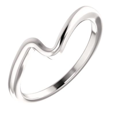 Ladies 14K White Band for 5.2 mm Round Engagement Ring