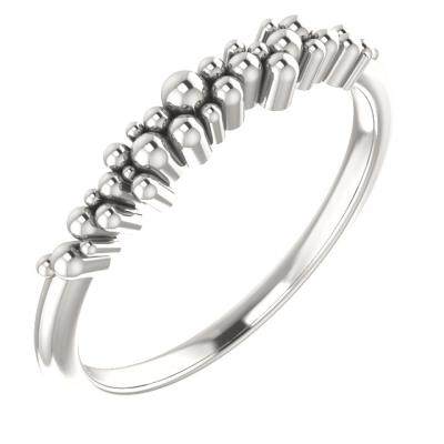 Ladies 14K Rose Stackable Scattered Bead Ring 