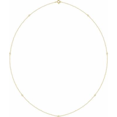 14K Yellow Gold 1/4 CTW Diamond 7-Station 24" Necklace