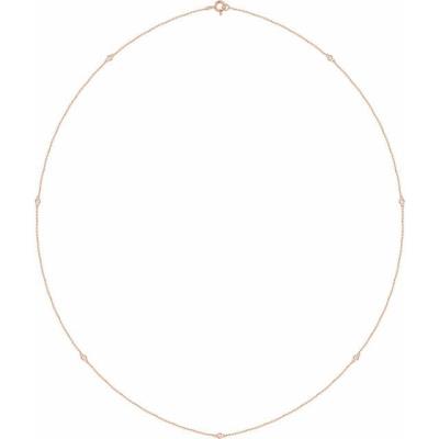 14K Rose 1/4 CTW Diamond 7-Station 24" Necklace