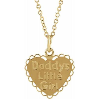 14K Yellow Gold "Daddy's Little Girl" 15" Necklace