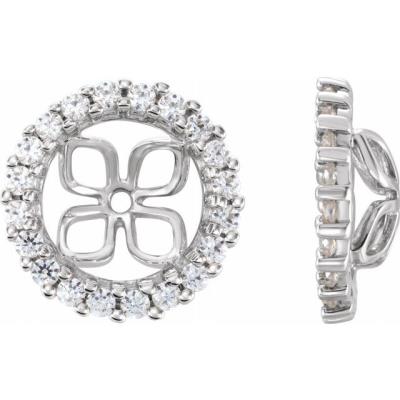 14K White 8.5 mm ID 1/2 CTW Diamond Earring Jackets