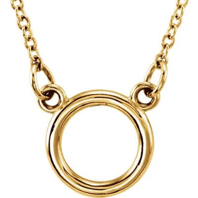 14K Yellow Gold Tiny Posh® Circle 16-18" Necklace 