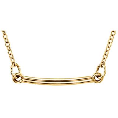 18K Yellow Gold Vermeil Tiny Posh® Bar 16-18" Necklace 