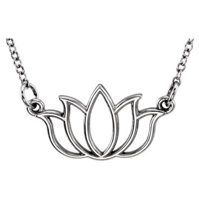 14K White Tiny Posh® Lotus 16-18" Necklace 