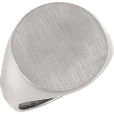 Mens 10K Yellow Gold 18 mm Round Signet Ring