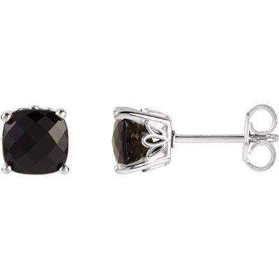 Ladies Sterling Silver Onyx Earrings