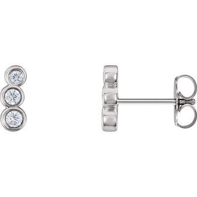 14K White 1/6 CTW Diamond Petite Ear Climbers  