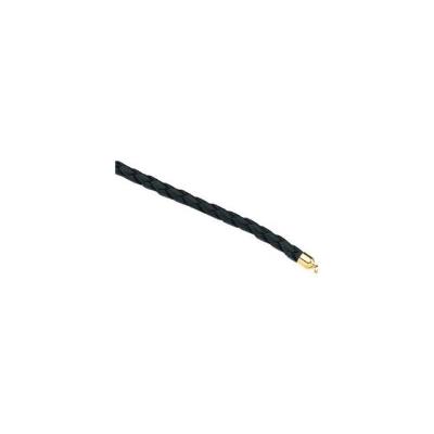 Black 5 mm Braided Leather 18" Cord with 14K Yellow Gold Lobster Clasp