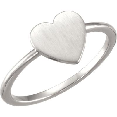14K Rose Heart Engravable Ring 