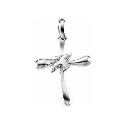 Sterling Silver Cross with Dove Pendant  