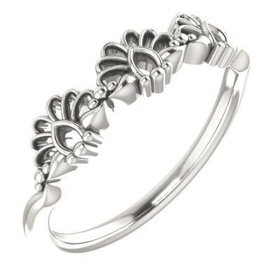 Ladies 14K Rose Vintage-Inspired Stackable Ring  