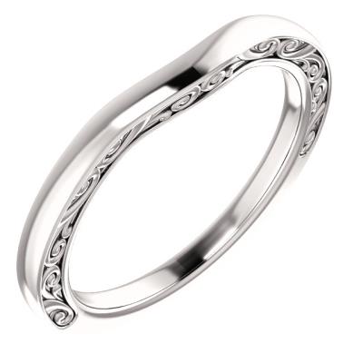 10K White Band for 4.8 mm Round Ring 