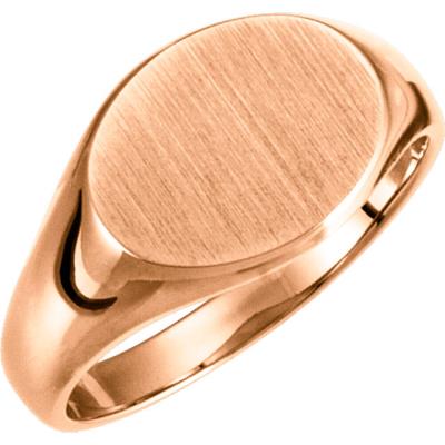 10K Yellow 11x9 mm Oval Signet Ring