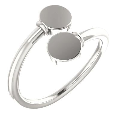 14K Yellow Gold Engravable Bypass Ring 