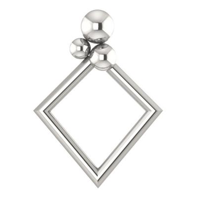 Sterling Silver 16.1x11.8 mm Geometric Pendant