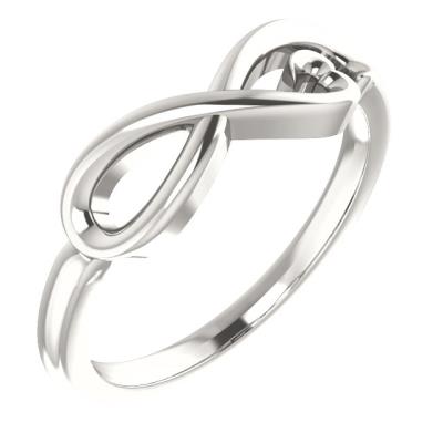 Ladies Sterling Silver Infinity-Inspired Heart Ring   