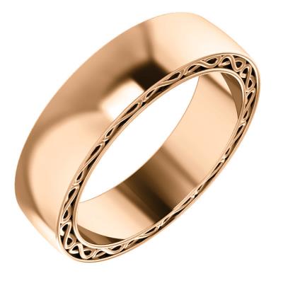 Mens 14K White 6 mm Infinity-Inspired Band Size 10