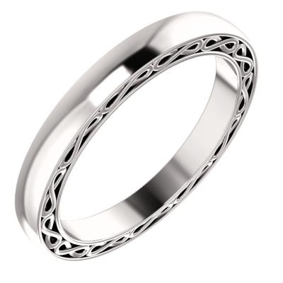 Ladies 14K White 3 mm Infinity-Inspired Band Size 9