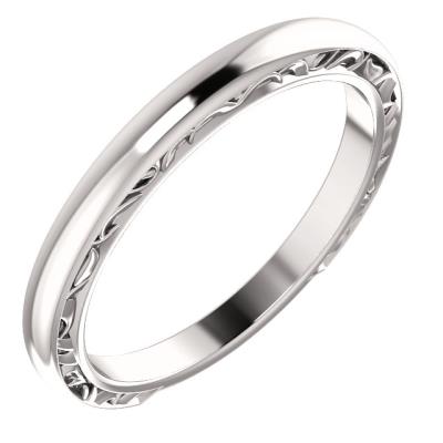 Ladies 14K White Matching Band