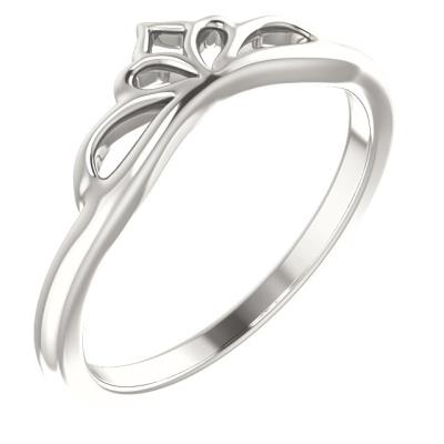 Ladies 14K Rose Stackable Crown Ring 