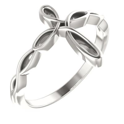 Ladies 14K Rose Cross Ring