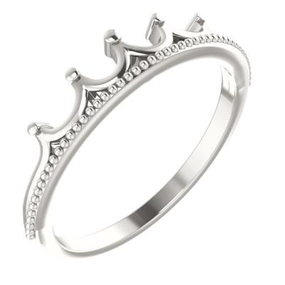 Ladies 14K Rose Stackable Crown Ring 