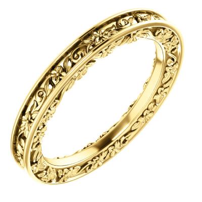 Ladies 14K White 2.5 mm Floral-Inspired Band Size 6