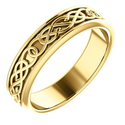 Ladies 14K White 5 mm Celtic-Inspired Band Size 8