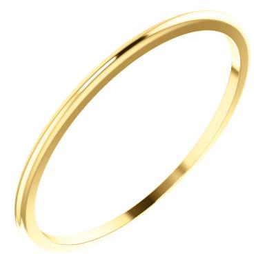 Ladies 10K Yellow Gold 1 mm Half Round Band Size 7