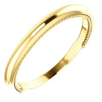 Ladies 14K Yellow Gold Milgrain Matching Band 
