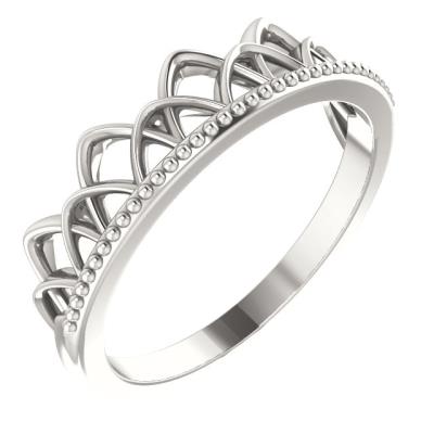 Ladies 14K Rose Stackable Crown Ring   