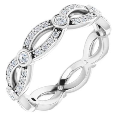 14K White 1/2 CTW Diamond Eternity Band