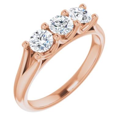 Ladies 14K Rose 3/4 CTW Diamond Anniversary Band 