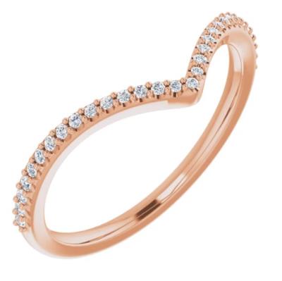 Ladies 14K Rose 1/8 CTW Diamond Band 